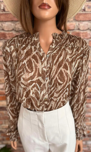 Stylowa bluzka mgiełka w zwierzęcy wzór