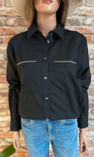 Koszula czarna bawełniana damska