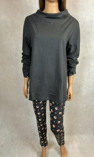 Bawełniana piżama damska z długim rękawem w liski