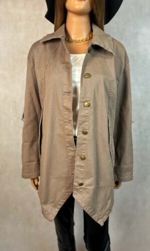 Trencz krótki beżowy