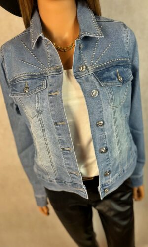 Kurtka krótka jeansowa jasnoniebieska