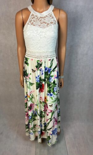 Sukienka biała w kwiaty